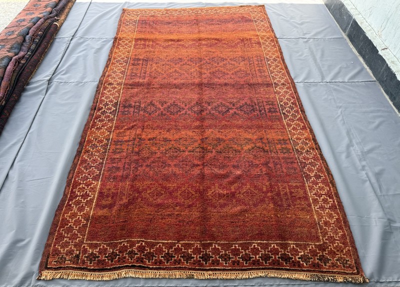 Antique Afghan Baluchi Area Rug 5x9 Orange Handmade Persian Style Tribal Carpet gallery