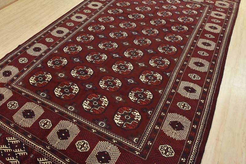 Vintage Bokhara Rug 7’7” x 12’5” Red Wool Tribal Hand-Knotted Oriental Carpet gallery