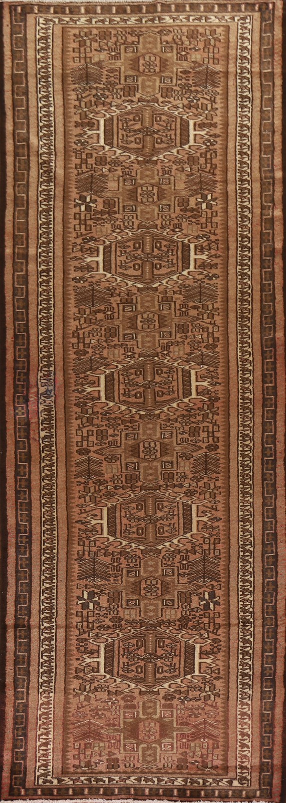 Vegetable Dye Geometric 13 ft Runner Rug 3x13 Vintage Handmade Wool Carpet gallery