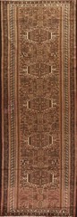 Vegetable Dye Geometric 13 ft Runner Rug 3×13 Vintage Handmade Wool Carpet