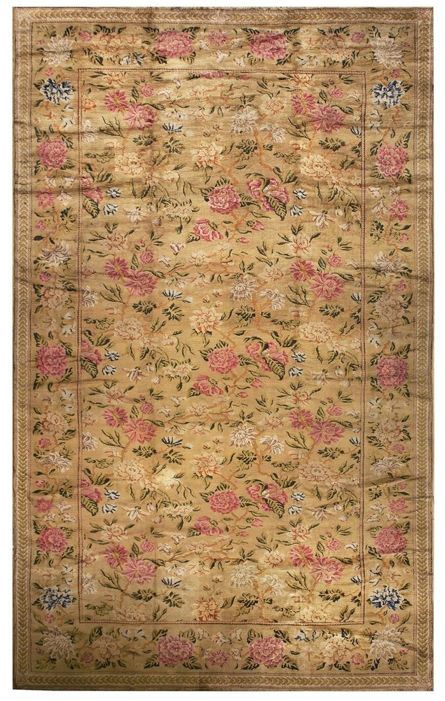 11'x18' Antique Large Wool Brown Earth Tone Hand Knotted Pile English Rug