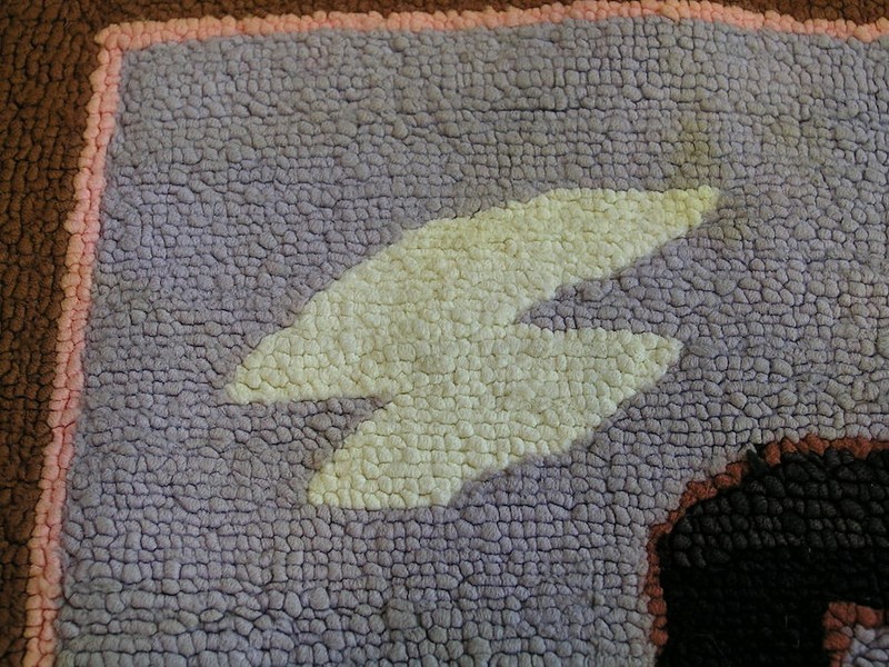 Grenfell Labrador Newfoundland Silk Stocking Hooked Rug Animal Mat 16x14" AS IS gallery