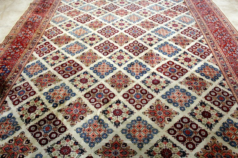 10X14 INCREDIBLE RARE ANTIQUE HAND KNOTTED VEGETABLE DYE GEOMETRIC SAROUKK RUG gallery
