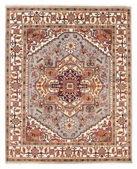Vintage Geometric Area Rug 8’0″ x 9’11” Traditional Hand-Knotted Wool Carpet