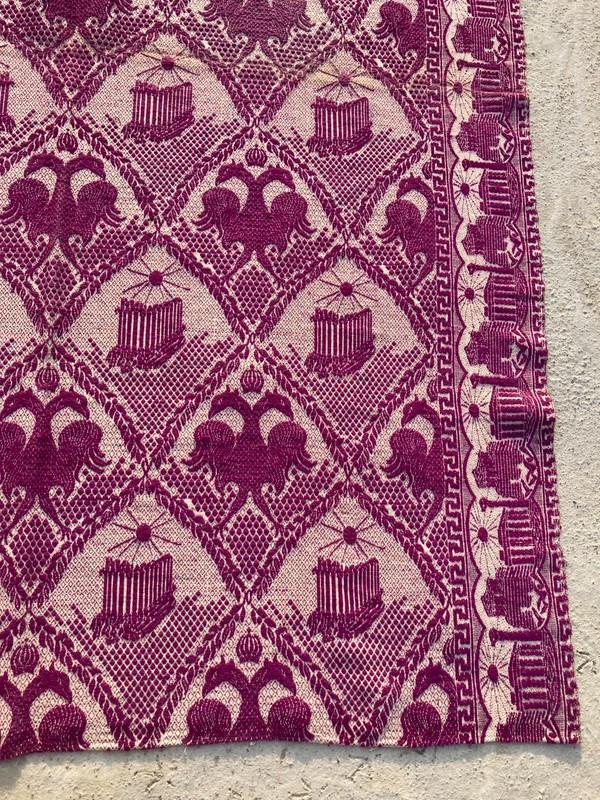 Vintage Handmade Geometric Floral Traditional Wool Area Rug 223x168 cm gallery