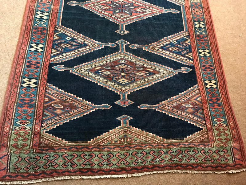 Unique Antique Tribal kurd Veramin Runner Collectors Runner 4x11ft circa 1880 gallery