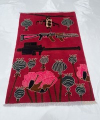 108×80 CM TRADITIONAL AFGHAN WAR RUG Beautifully Made Mini rug Handicrafts #351