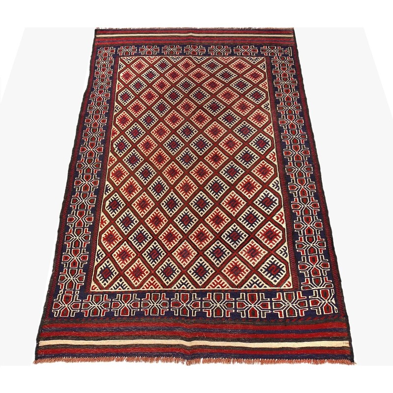 Oriental Flat Weave Handmade Geometric Vintage Kilim Antique Rugs 4'4x7'9ft 7666 gallery