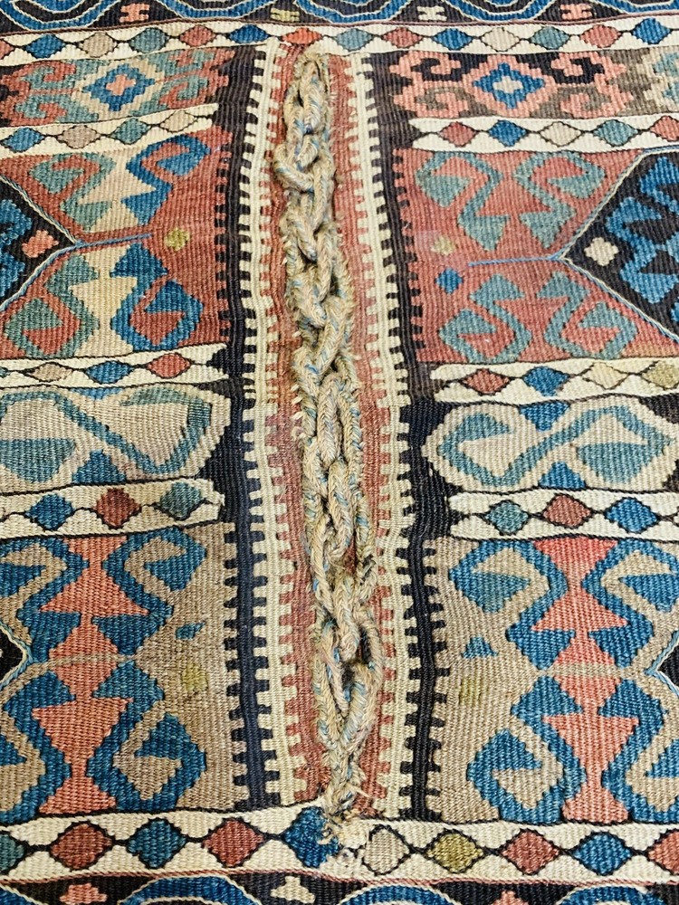 very rare antique caucasian kazak kilim wedding gift size 128x67cm