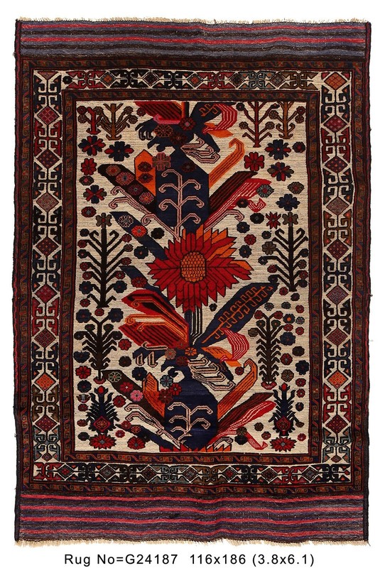 Authentic Barjasta Rug Traditional Kilim Carpet 6.1x3.8ft gallery
