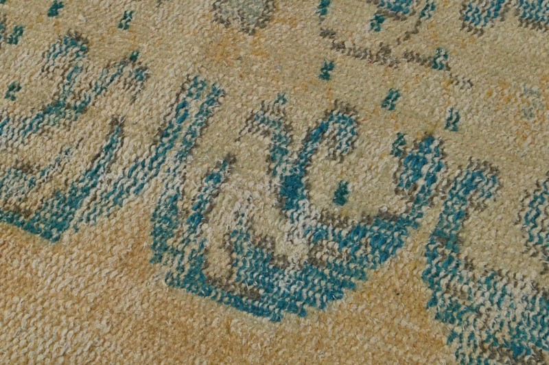 Vintage Turkish Runner Rug 2x5ft BEIGE Handmade Anatolian Oushak Hallway Wool gallery