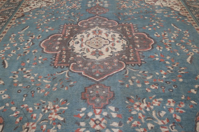 Blue Overdyed Traditional Large Rug 10x12 Handmade Wool for Living Room Dining gallery