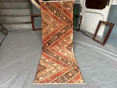 Vintage Ersari Hand-Knotted Turkmen Runner 2’2 x 5’10 ft Geometric Wool Rug