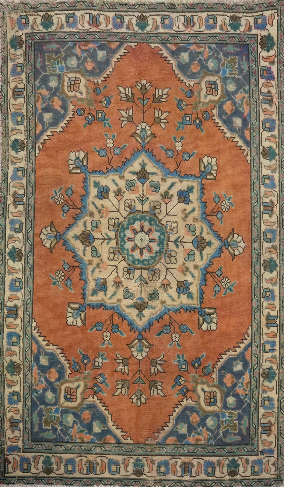 Orange Traditional Wool Medallion Accent Rug 3x5 ft Hand-knotted Carpet gallery