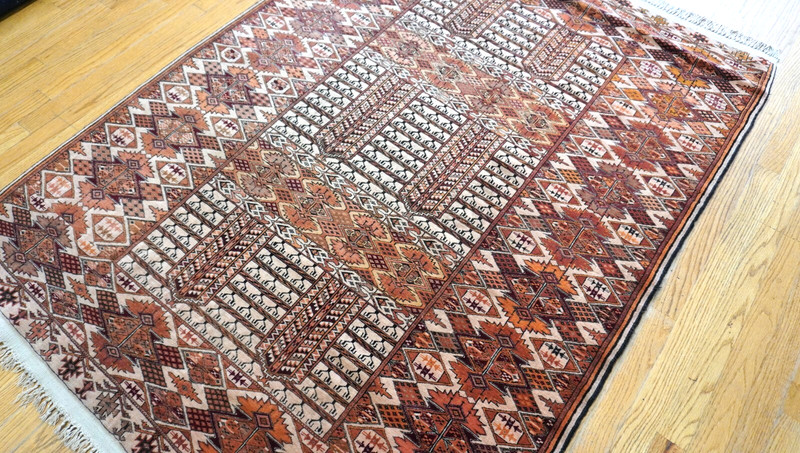 Vintage Turkmen Ensi Yomud Silk Foundation Handmade Wool Tribal Rug 4'6" x 6' gallery