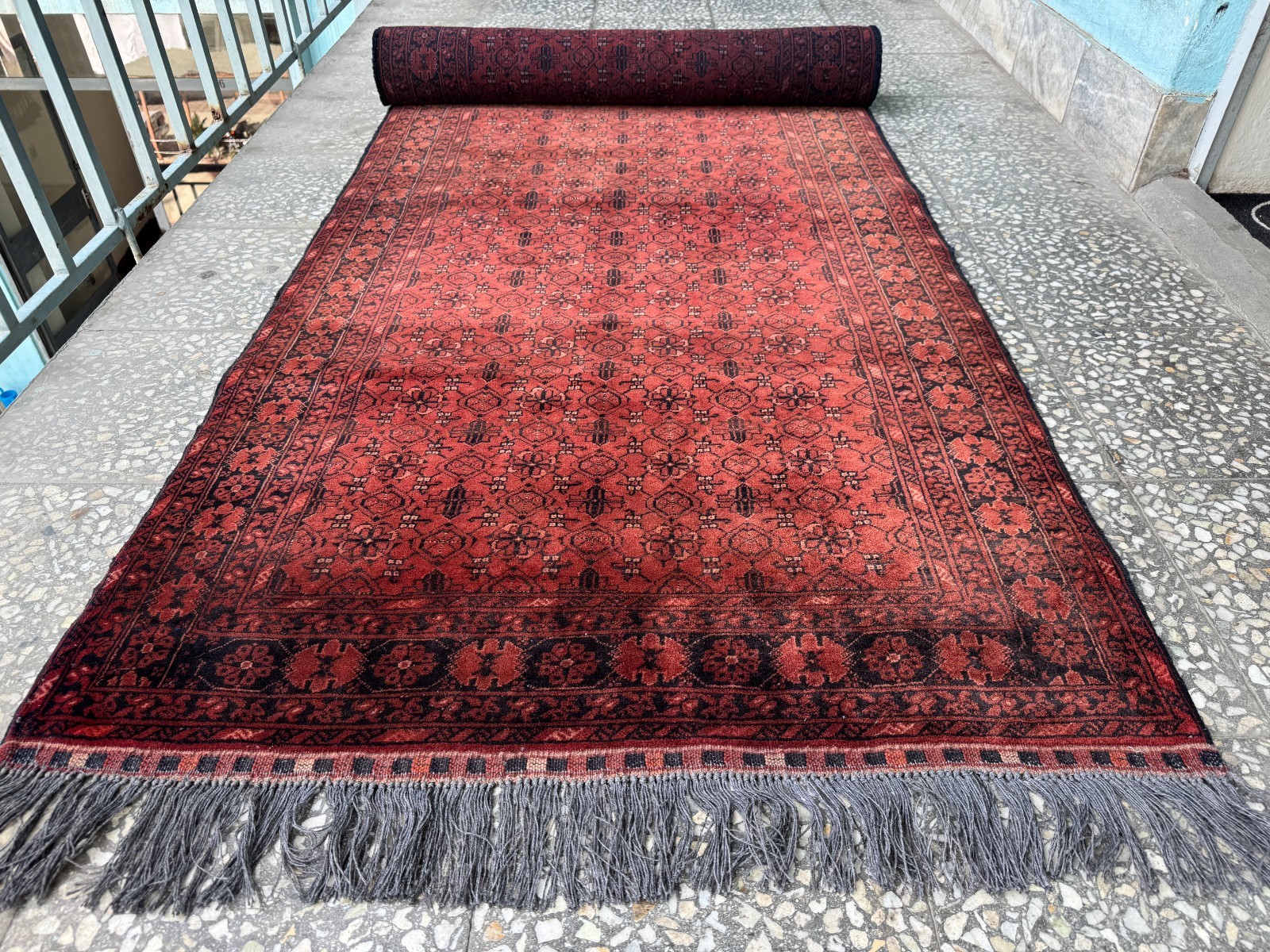 3x12 Afghan Hand Knotted Sarooq Geometric Rug Vintage Red Turkmen Runner Carpet gallery