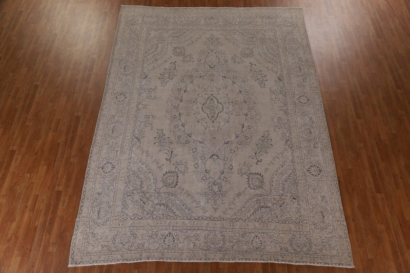 Distressed Vintage Muted Area Rug 9x13 Wool Hand-knotted Living Room Classic Rug gallery