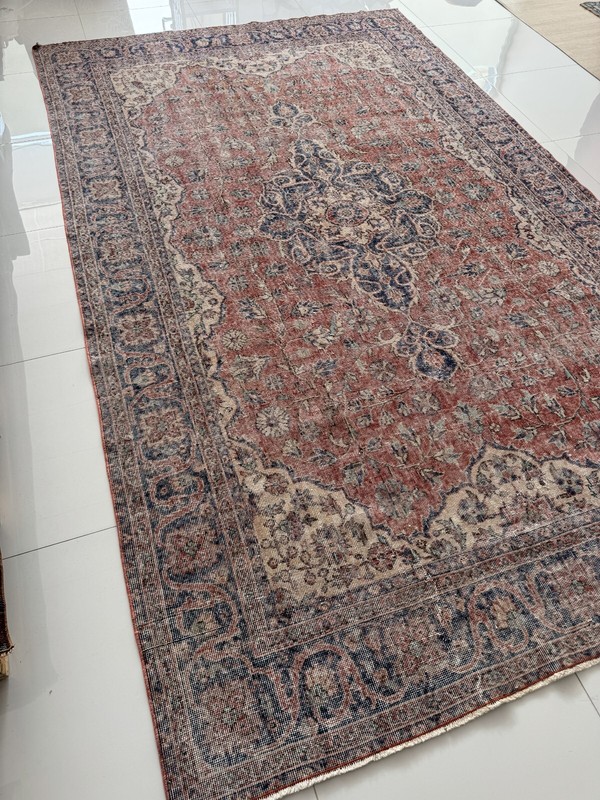 Vintage Hand Knotted Wool Turkish Carpet, 6x11 Oriental Area Rug gallery