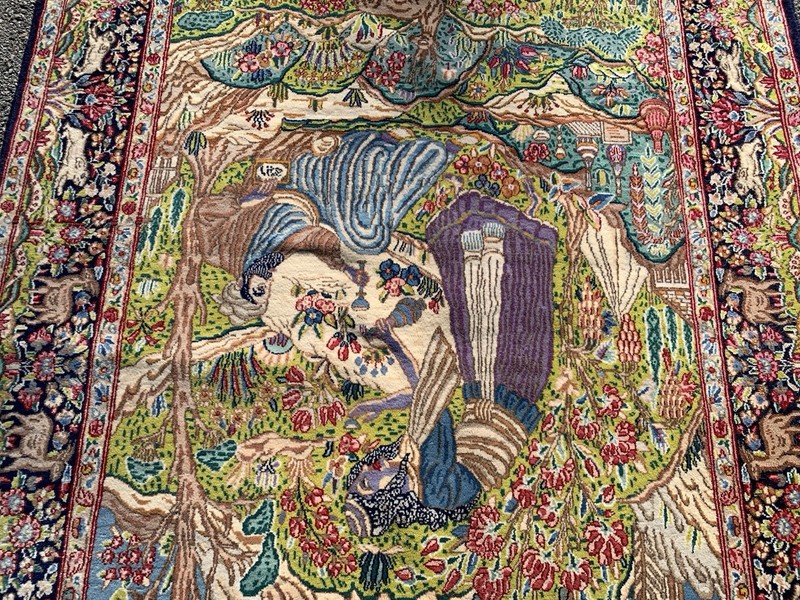 Lavar Pictorial Rug Size 5.1x8.2 Ft Circa 1960’S gallery