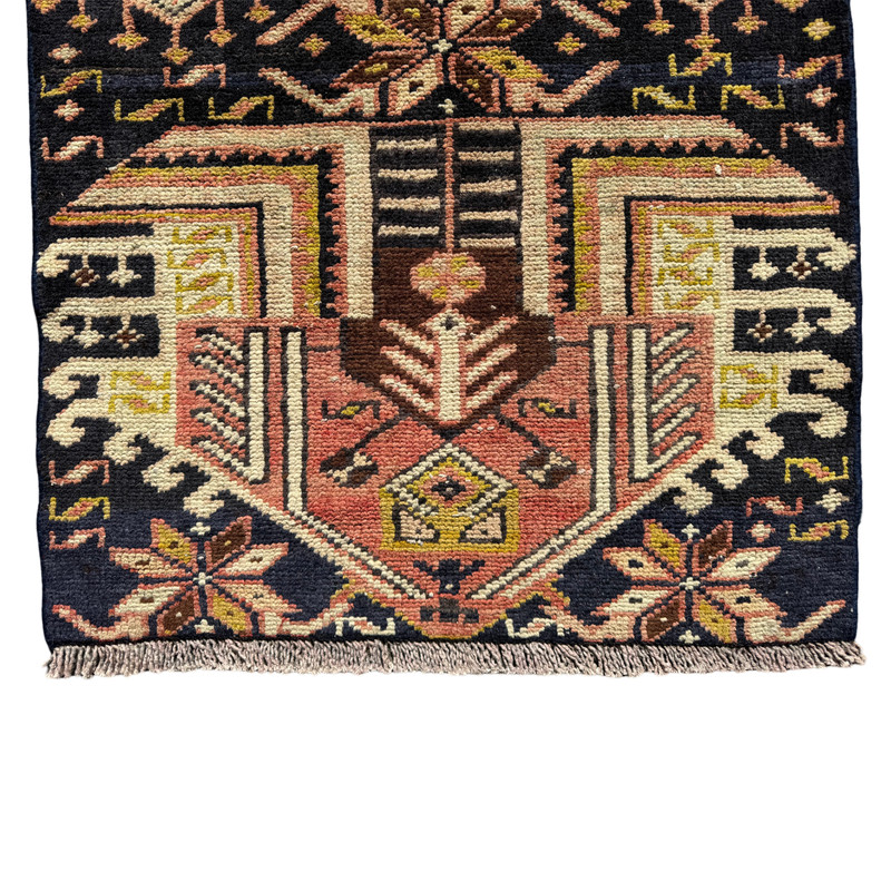 VINTAGE KAZAK RUG HAND MADE CAUCASIAN WOOL HALLWAY RUNNER CARPET 9'3" X 2' gallery