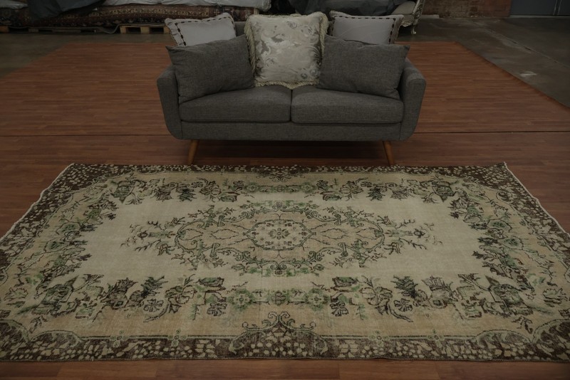 Classic Turkish Distressed Area Rug 6x10 Handmade Wool Oriental Vintage Carpet gallery