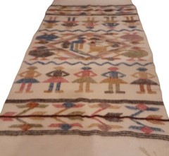 Authentic Woven Pictorial Kilim Turkish Runner Geometric Rug 2.5 x 5 ft