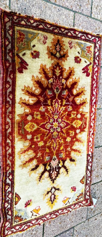 Antique Yastik Turkish Anatolian Rug, The Sun 1'8" x 2'10" . #17441 gallery