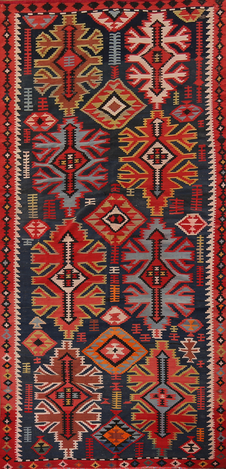 Vegetable Dye Antique Kilim Russian Shirvan Reversible Rug 6x11 Flat weave Rug gallery