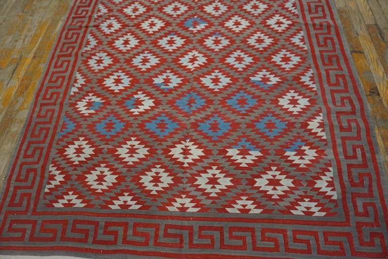 5X8 Vintage Indian Dhurries Gray Cotton Area Rug 1935 gallery