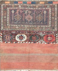 Antique Shahsavan Soumak Saddlebag (Khorjin) 4’1″ x 5′ #14154