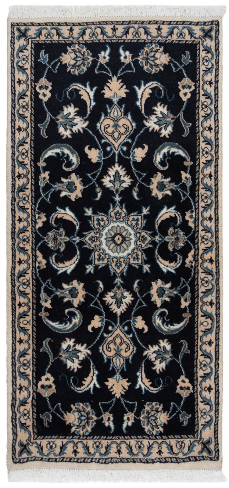 Nain 144x68 cm Hand Knotted Oriental Wool Carpet Runner Rug Blue gallery