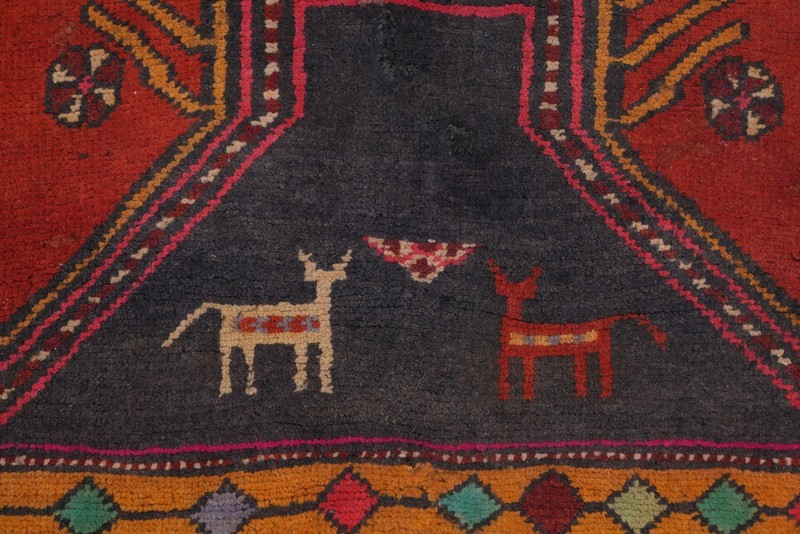 Tribal Wool Carpet Red & Blue Handmade Oriental Runner Rug 5x10 Ft Hallway Rug gallery