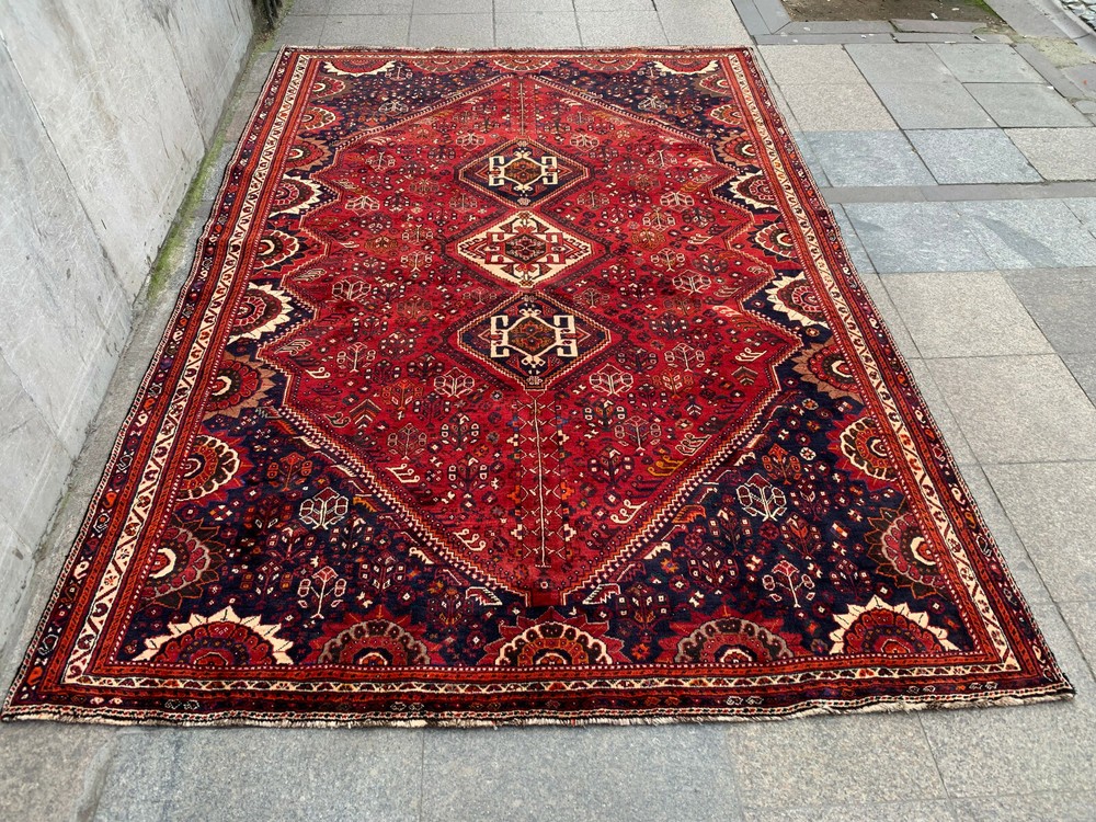 7'2'' x 10'4'' Vintage Carpet Natural Village Rug Handmade Rug.SKU:P1489