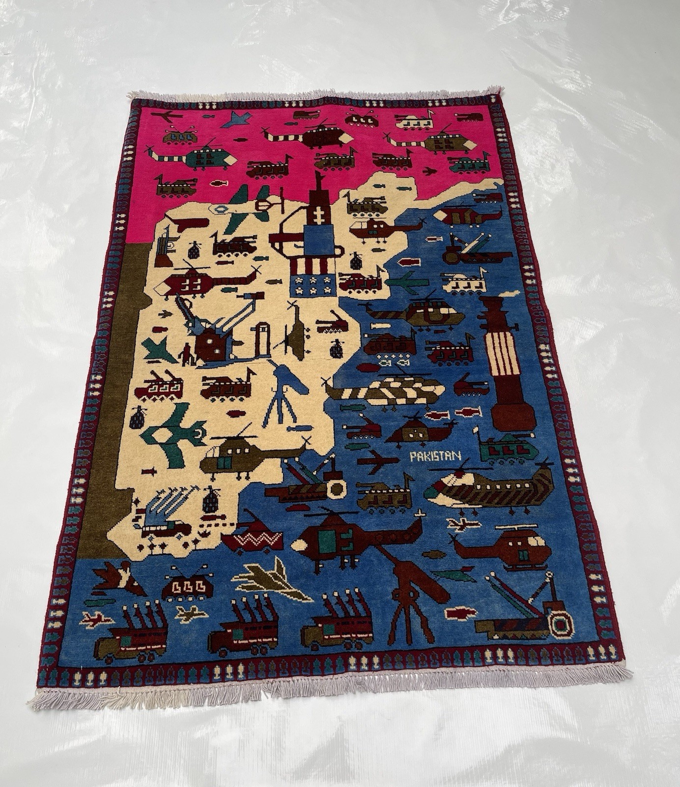 148x105 Cm Afghan War Rug War Rug Beautifully Made Wool Rug Handicrafts #473 gallery