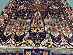 250 X 130 COLLECTORS ITEM Vintage Stunning Pictorial Shikargah TribalHunting Rug