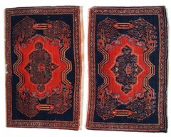 Handmade Antique Oriental Rugs Pair 52cm x 80cm Wool 1900s
