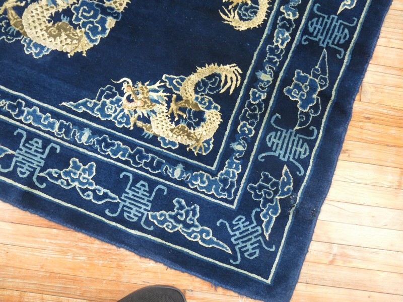Antique Chinese Peking Dragon Rug Size 4'1''X6'1'' gallery