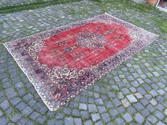 Bohemian Large Rug, Turkish Vintage Rug, Handmade Wool Rug, 5,7 x 9,7 ft