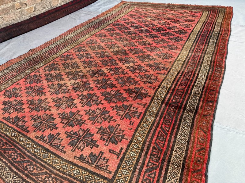 Vintage Afghan Rug 5'3 x 9'2 ft – Hand Knotted Wool Traditional Floor Carpet gallery