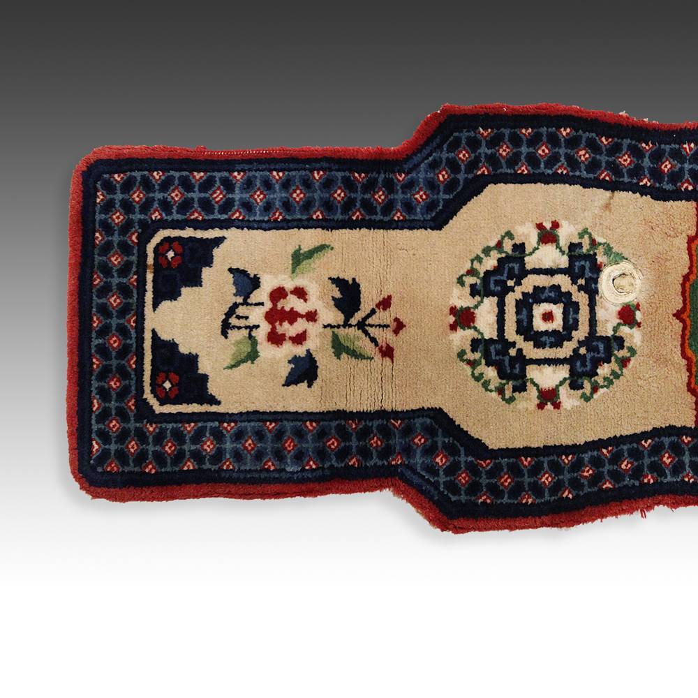 TIBETAN SADDLE RUG WOOL PILE TIBET CHINA TEXTILES FLORAL MID 20TH C. gallery