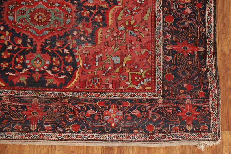 Pre-1900 Vegetable Dye Saroouk Farahhan Antique Rug 7x10 Hand-knotted Carpet gallery