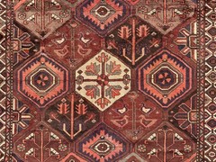 6×9 ANTIQUE ORIENTAL RUG 6×10 HAND-KNOTTED VINTAGE handmade geometric blue brown