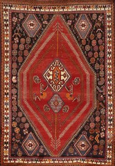 Traditional Handmade Red/ Ivory Area Rug 5×8 ft Wool Vintage Geometric Carpet