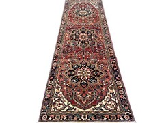 VINTAGE HERIZ RUNNER HAND MADE PERSIAN WOOL RUG HALLWAY CARPET 10’5″ x 3’4″