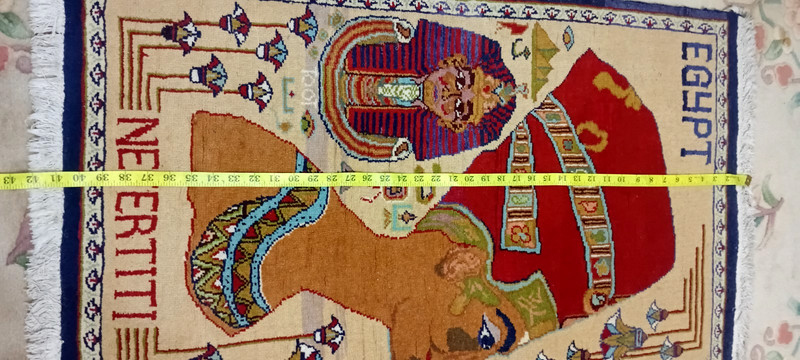 Egypt Made Carpet Handmade Beige Color 2 X 4 Ft Rug Nefertiti Pictorial Carpet gallery