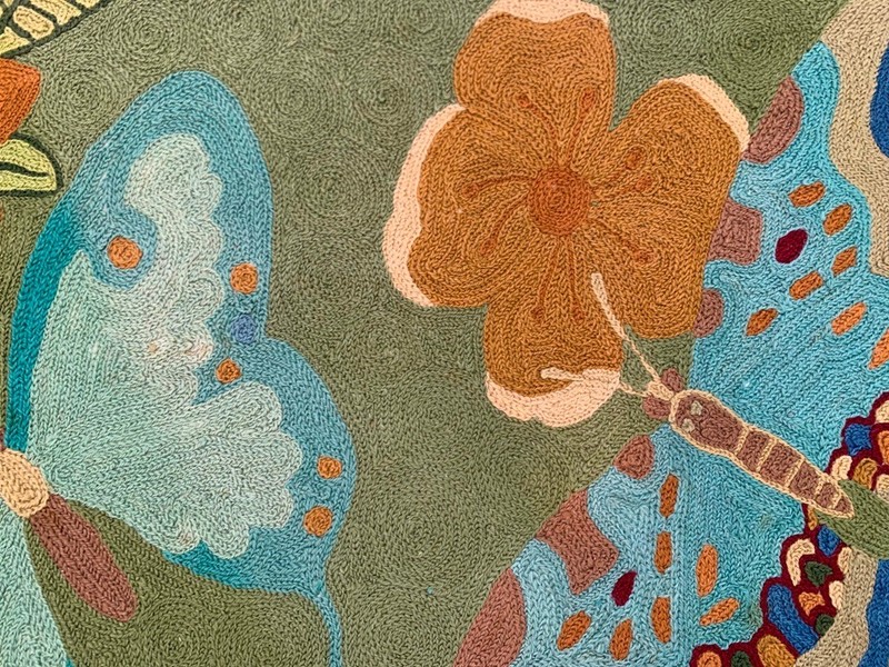 Vintage Aubusson Rug: Hand-woven Chain Stitch Carpet, Home Decor 2x3 ft gallery