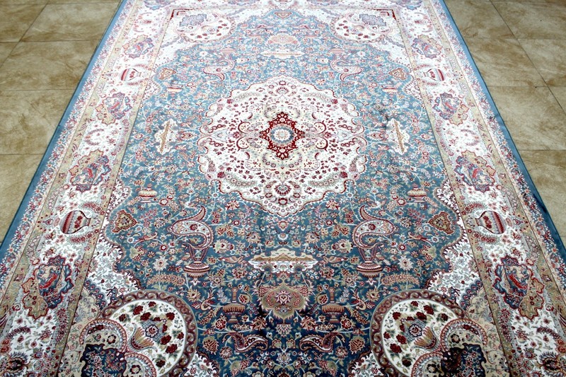 10X7 BREATHTAKING 1200+KPSI HIGH QLTY POWER LOOMED ALL SILK TABRIZZ TURKISH RUG gallery