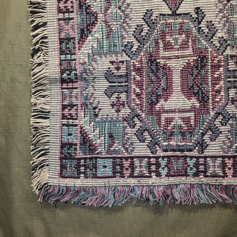 Jacquard Hand Woven Area Rug Teal 20 Inch X 40 Inch gallery