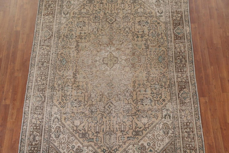 Geometric Wool Handmade Area Rug 6x10 Vintage Muted Distressed Room Size Carpet gallery