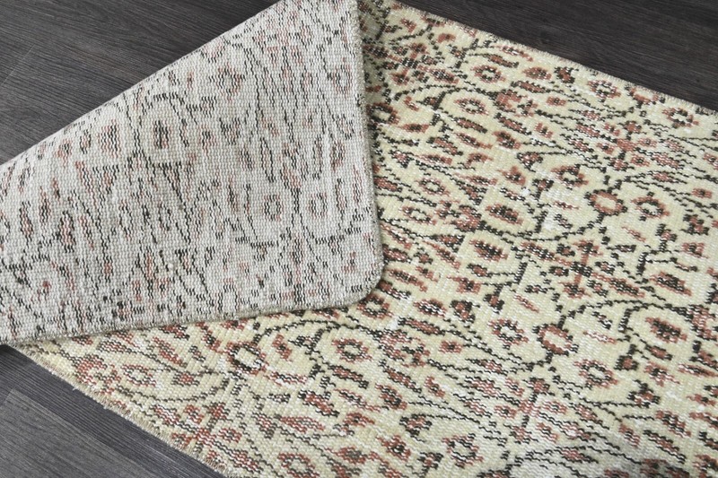 Oushak Turkish Doormat Rug 2x3 BEIGE Vintage Anatolian Handmade Small Kilim Rug gallery